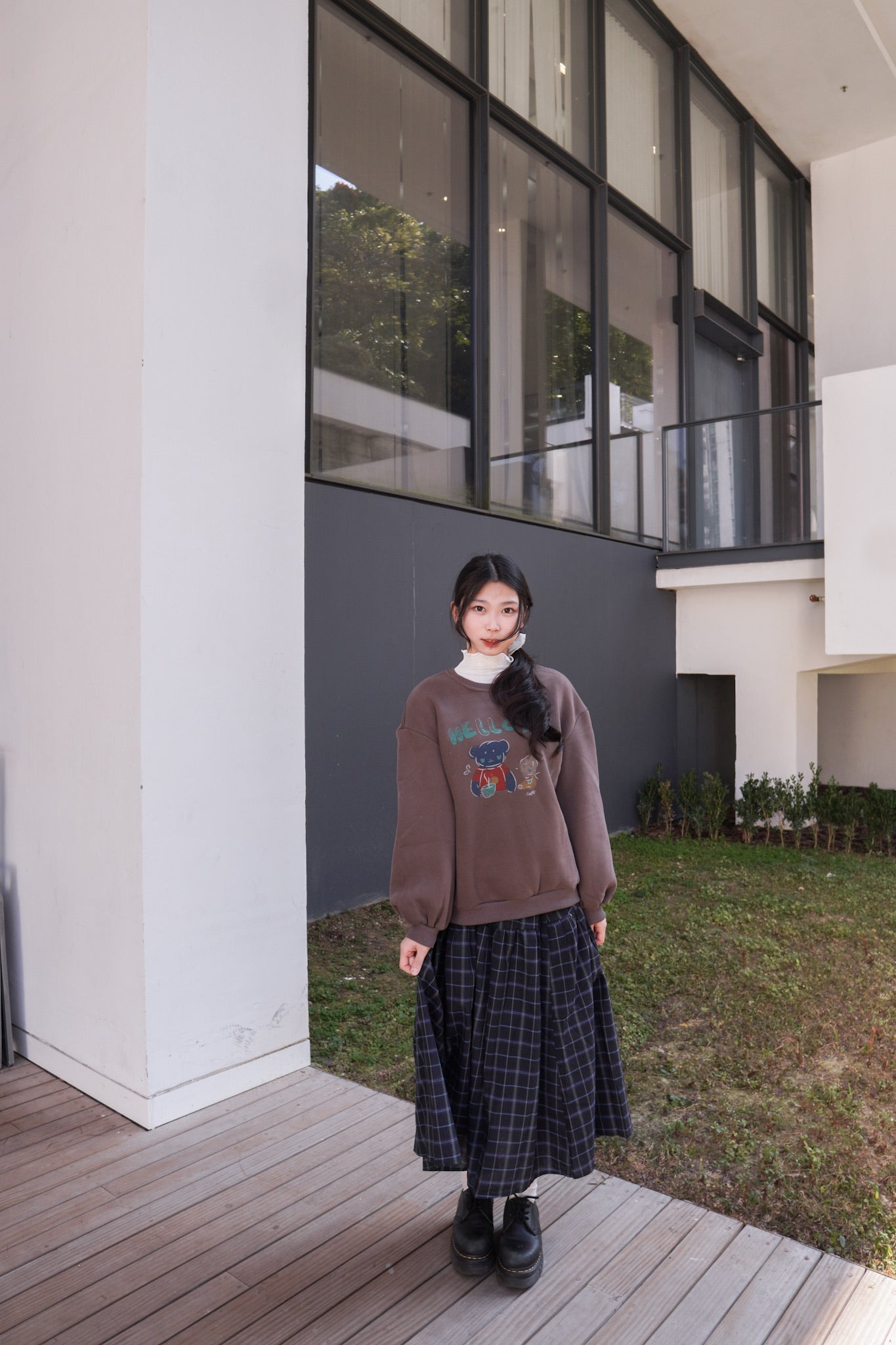 <預訂> 半高領ruffle邊傘型針織打底上衣