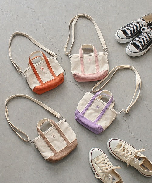 JP (限時降價至22/10) Converse 2-WAYS Mini Bag 迷你帆布Tote Bag｜四色入