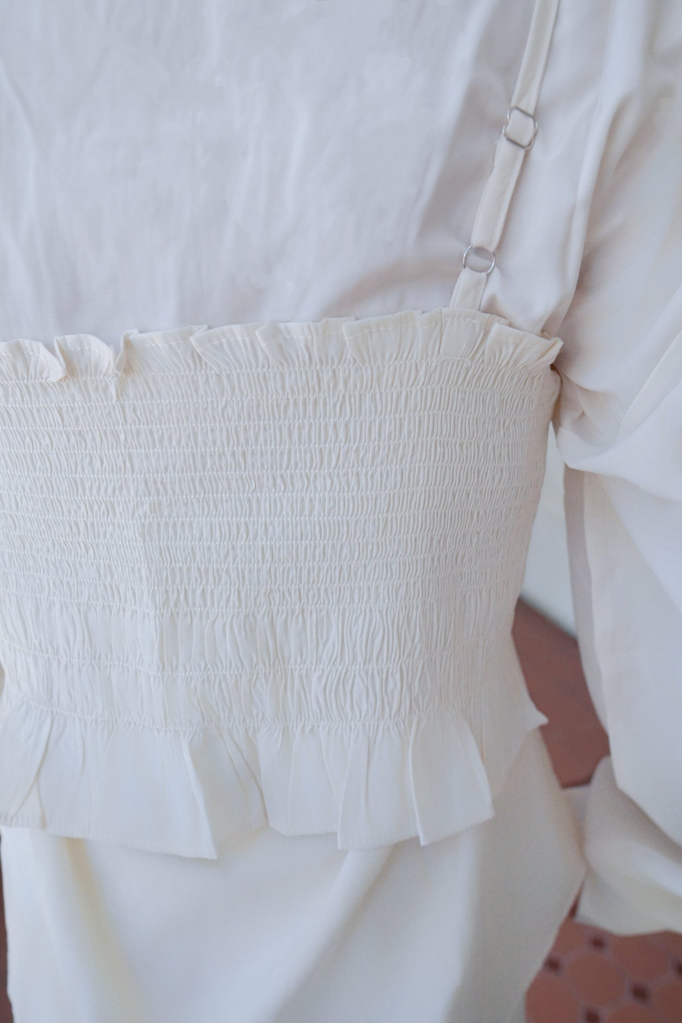 <現貨> 皺皺吊帶背心+長袖裇衫兩件套