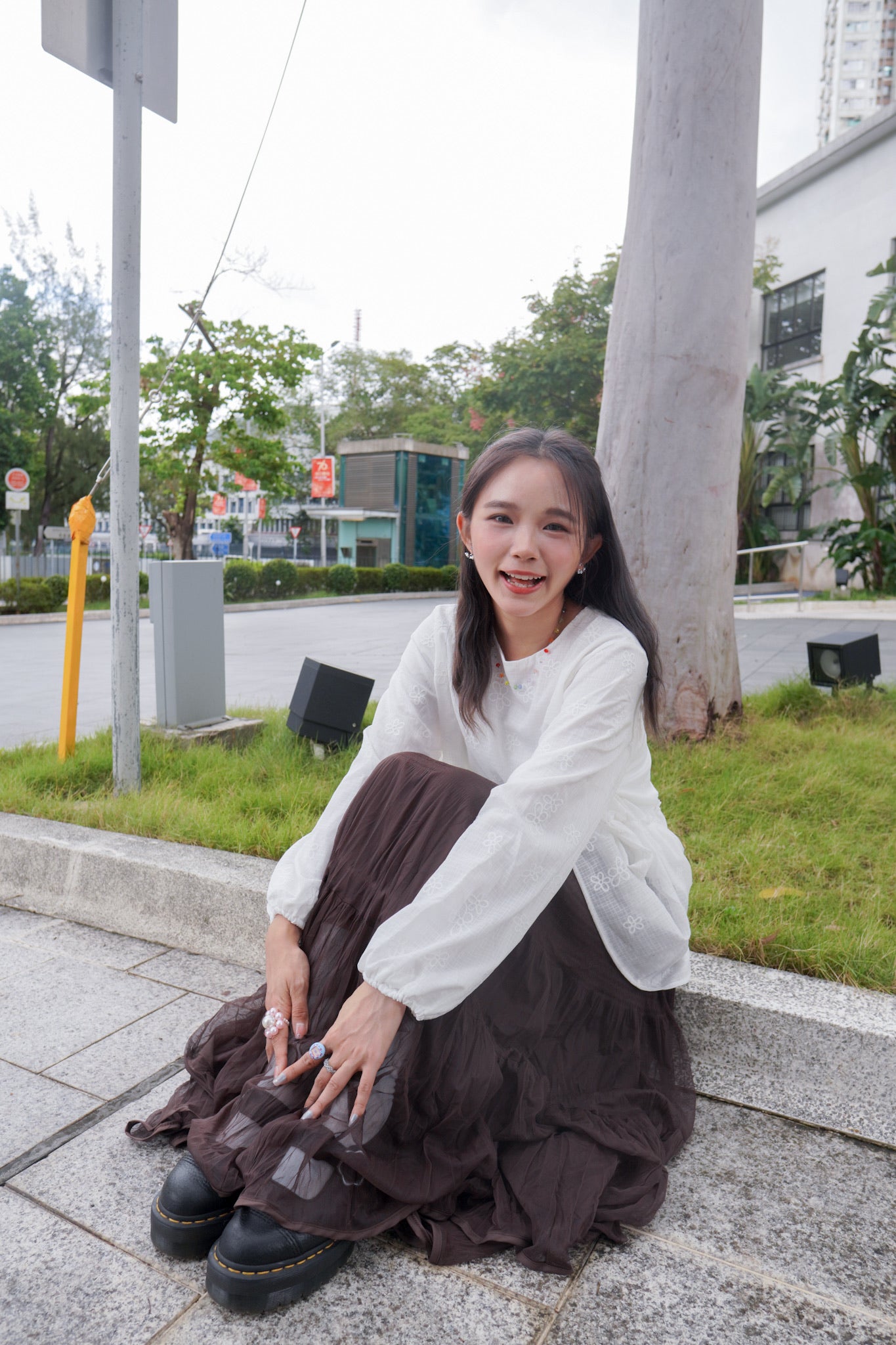 <現貨> 獨家款 泰國人手製作! 格紋小花卉泡泡袖上衣｜兩色入