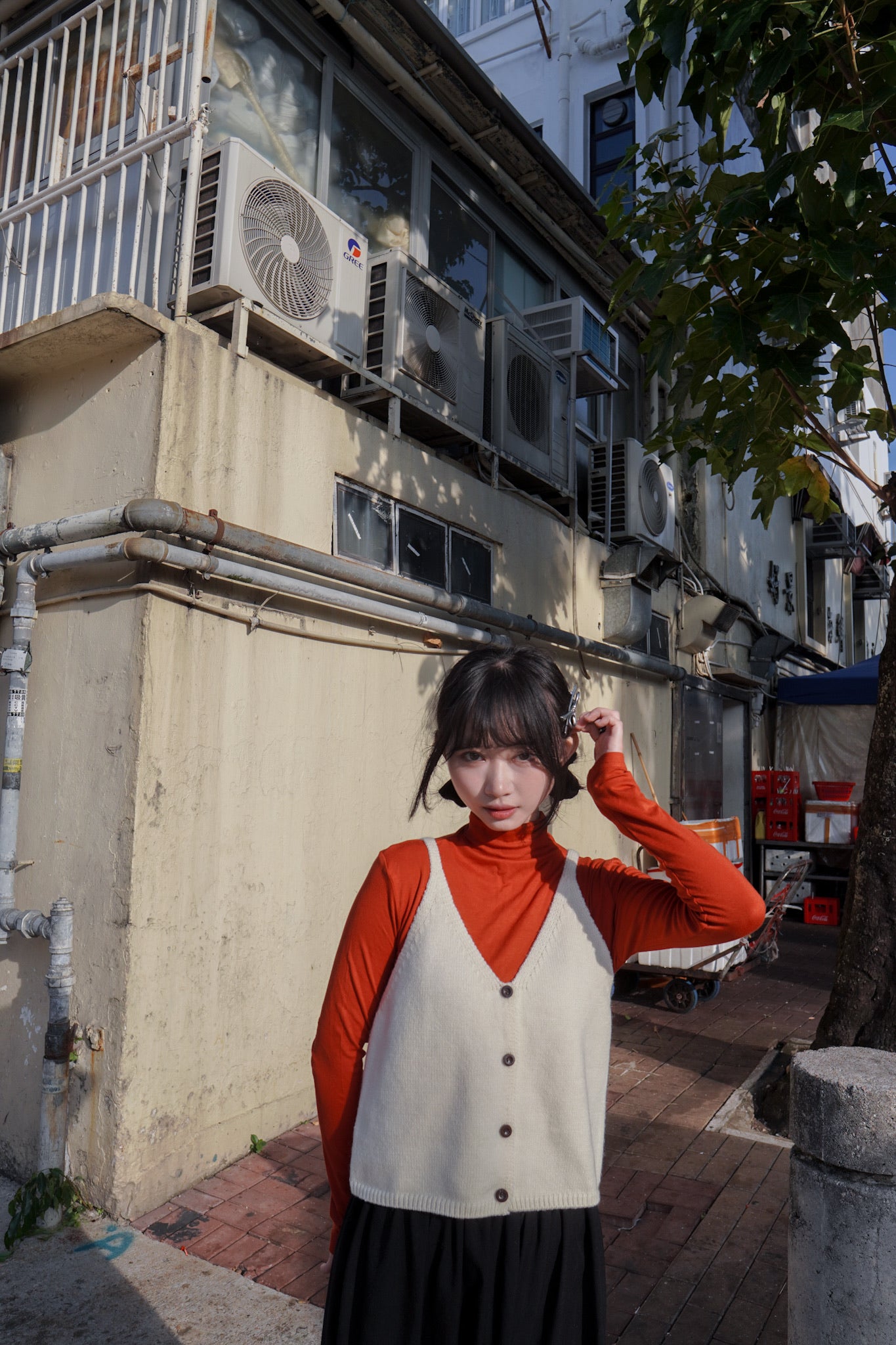 <現貨> 簡約針織v領鈕扣馬甲背心｜兩色入