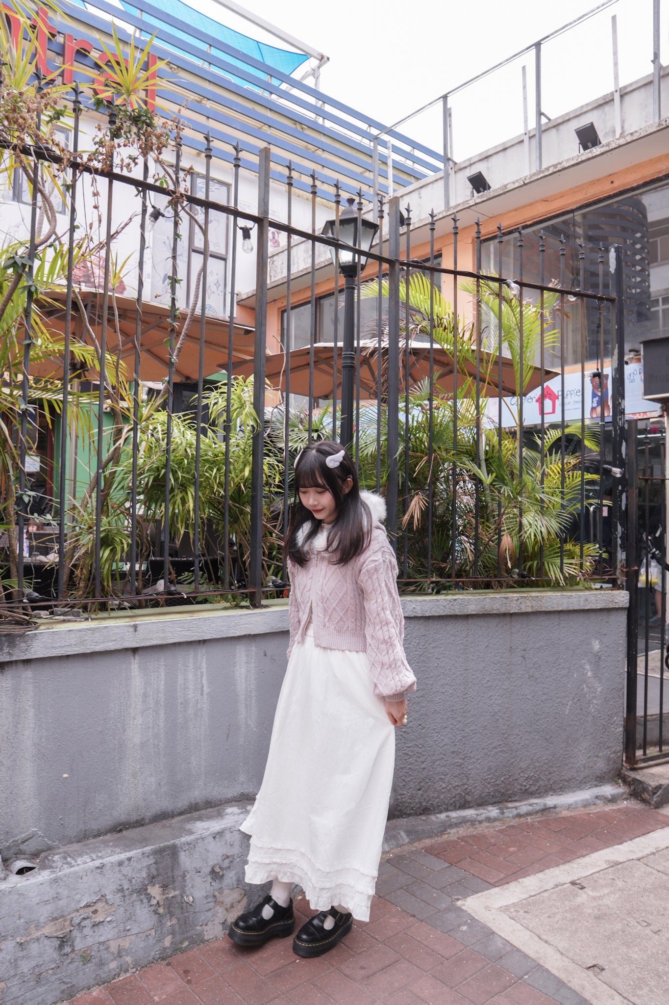 <現貨> 超舒服♡!!全棉韓系小奶白花邊半身長裙