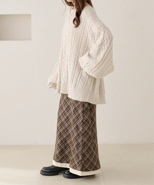 <預訂> 日本大人氣♡日牌 Apres Jour 格紋疊層半身長裙｜兩色入