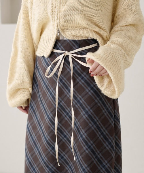 <預訂> 日本大人氣♡日牌 Apres Jour 格紋疊層半身長裙｜兩色入