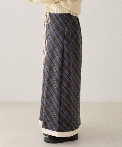 <預訂> 日本大人氣♡日牌 Apres Jour 格紋疊層半身長裙｜兩色入