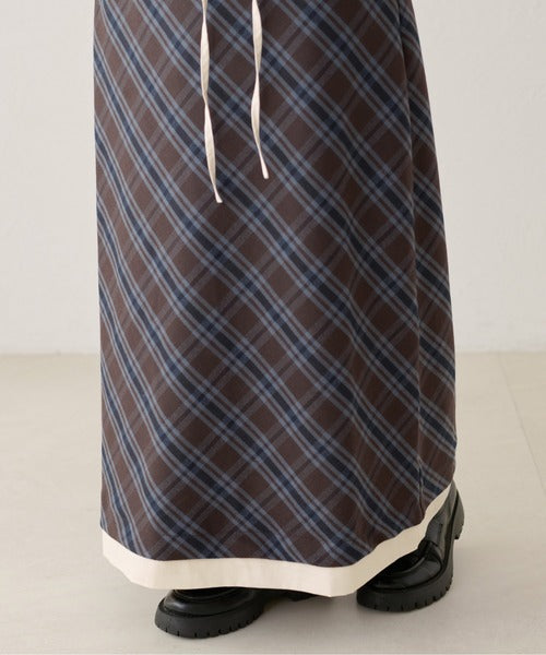 <預訂> 日本大人氣♡日牌 Apres Jour 格紋疊層半身長裙｜兩色入