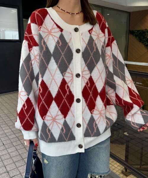 <預訂> 日牌CIAOPANIC 蝴碟結菱形針織開胸外套｜六色入