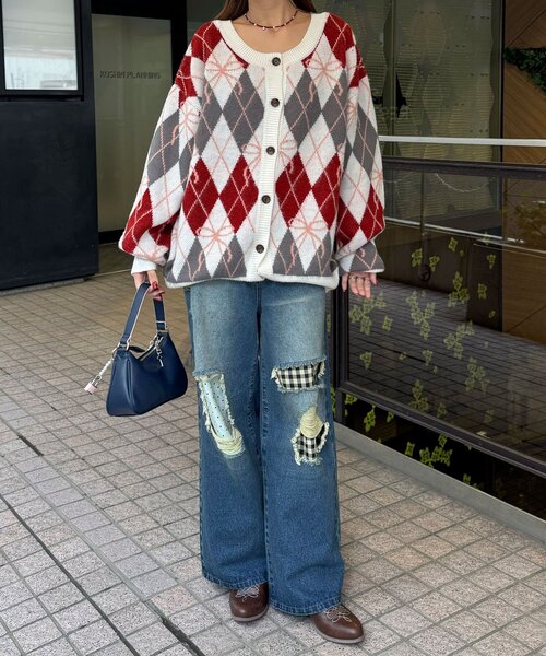 <預訂> 日牌CIAOPANIC 蝴碟結菱形針織開胸外套｜六色入