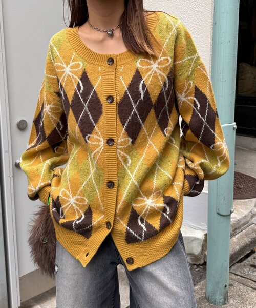 <預訂> 日牌CIAOPANIC 蝴碟結菱形針織開胸外套｜六色入