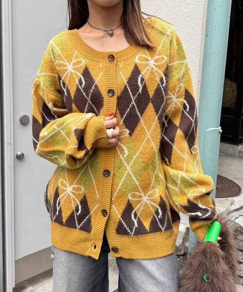 <預訂> 日牌CIAOPANIC 蝴碟結菱形針織開胸外套｜六色入