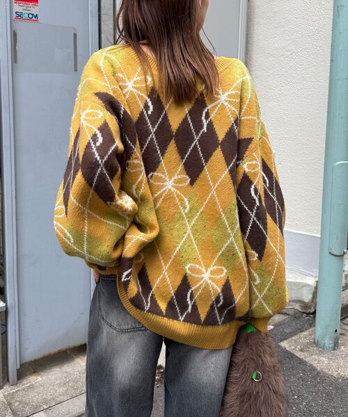 <預訂> 日牌CIAOPANIC 蝴碟結菱形針織開胸外套｜六色入