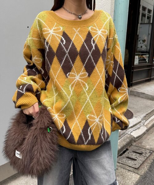 <預訂> 日牌CIAOPANIC 蝴碟結菱形針織開胸外套｜六色入