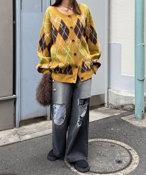 <預訂> 日牌CIAOPANIC 蝴碟結菱形針織開胸外套｜六色入