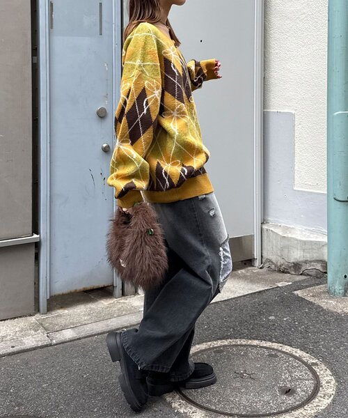 <預訂> 日牌CIAOPANIC 蝴碟結菱形針織開胸外套｜六色入