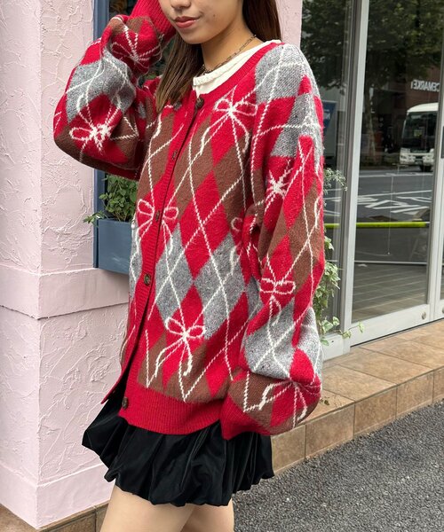 <預訂> 日牌CIAOPANIC 蝴碟結菱形針織開胸外套｜六色入