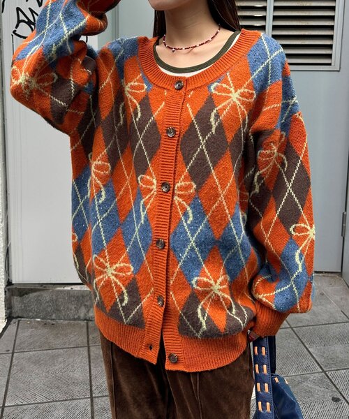 <預訂> 日牌CIAOPANIC 蝴碟結菱形針織開胸外套｜六色入