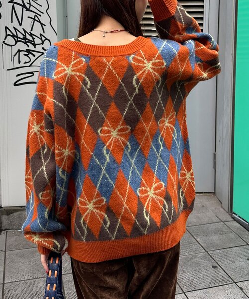 <預訂> 日牌CIAOPANIC 蝴碟結菱形針織開胸外套｜六色入