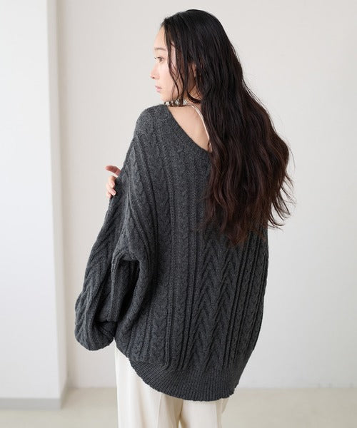 <預訂> 日本大人氣♡日牌 Apres Jour 2-Ways 繫帶麻花針織上衣｜三色入