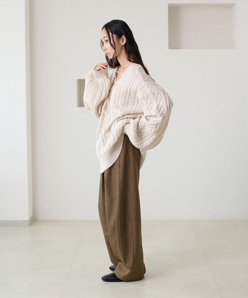 <預訂> 日本大人氣♡日牌 Apres Jour 2-Ways 繫帶麻花針織上衣｜三色入