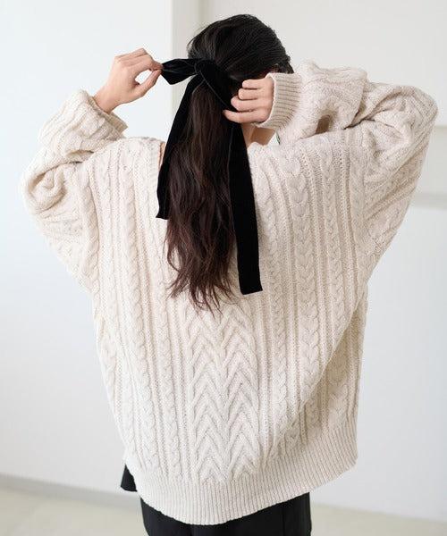 <預訂> 日本大人氣♡日牌 Apres Jour 2-Ways 繫帶麻花針織上衣｜三色入