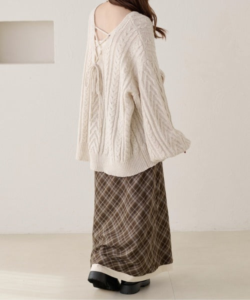 <預訂> 日本大人氣♡日牌 Apres Jour 2-Ways 繫帶麻花針織上衣｜三色入