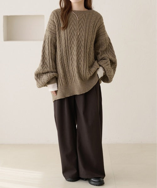 <預訂> 日本大人氣♡日牌 Apres Jour 2-Ways 繫帶麻花針織上衣｜三色入