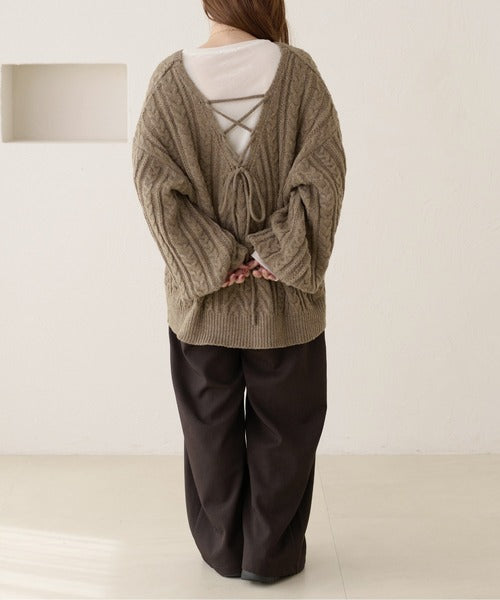 <預訂> 日本大人氣♡日牌 Apres Jour 2-Ways 繫帶麻花針織上衣｜三色入