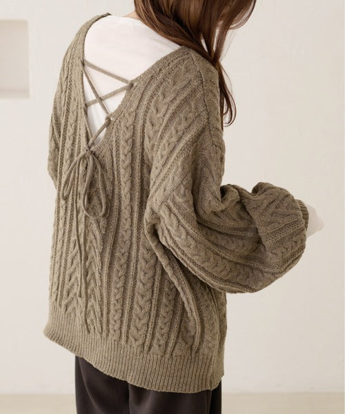 <預訂> 日本大人氣♡日牌 Apres Jour 2-Ways 繫帶麻花針織上衣｜三色入