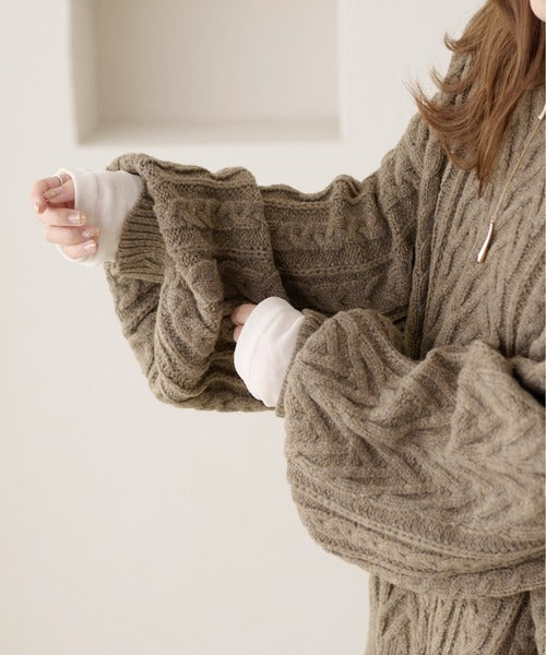 <預訂> 日本大人氣♡日牌 Apres Jour 2-Ways 繫帶麻花針織上衣｜三色入