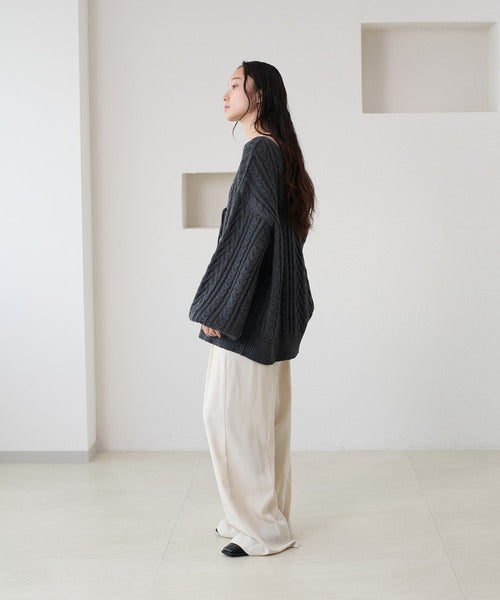 <預訂> 日本大人氣♡日牌 Apres Jour 2-Ways 繫帶麻花針織上衣｜三色入