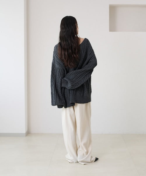 <預訂> 日本大人氣♡日牌 Apres Jour 2-Ways 繫帶麻花針織上衣｜三色入