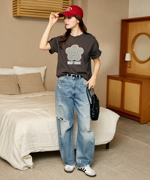 <預訂> 日牌MARY QUANT × PUBLUX 花卉圖案提花Tee上衣｜四色入