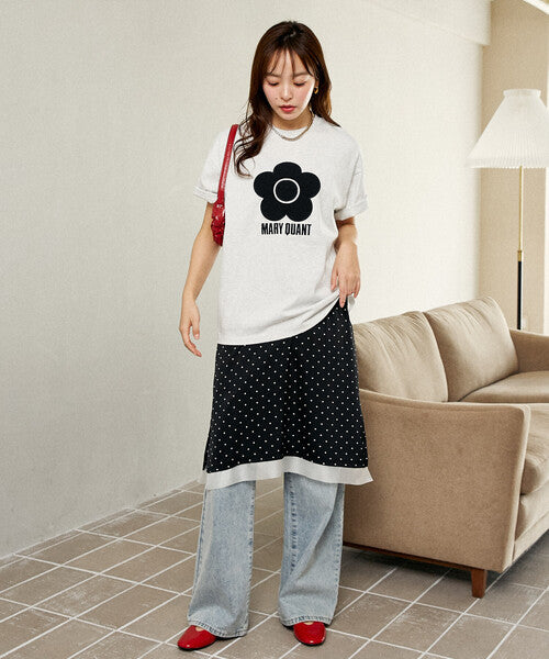 <預訂> 日牌MARY QUANT × PUBLUX 花卉圖案提花Tee上衣｜四色入