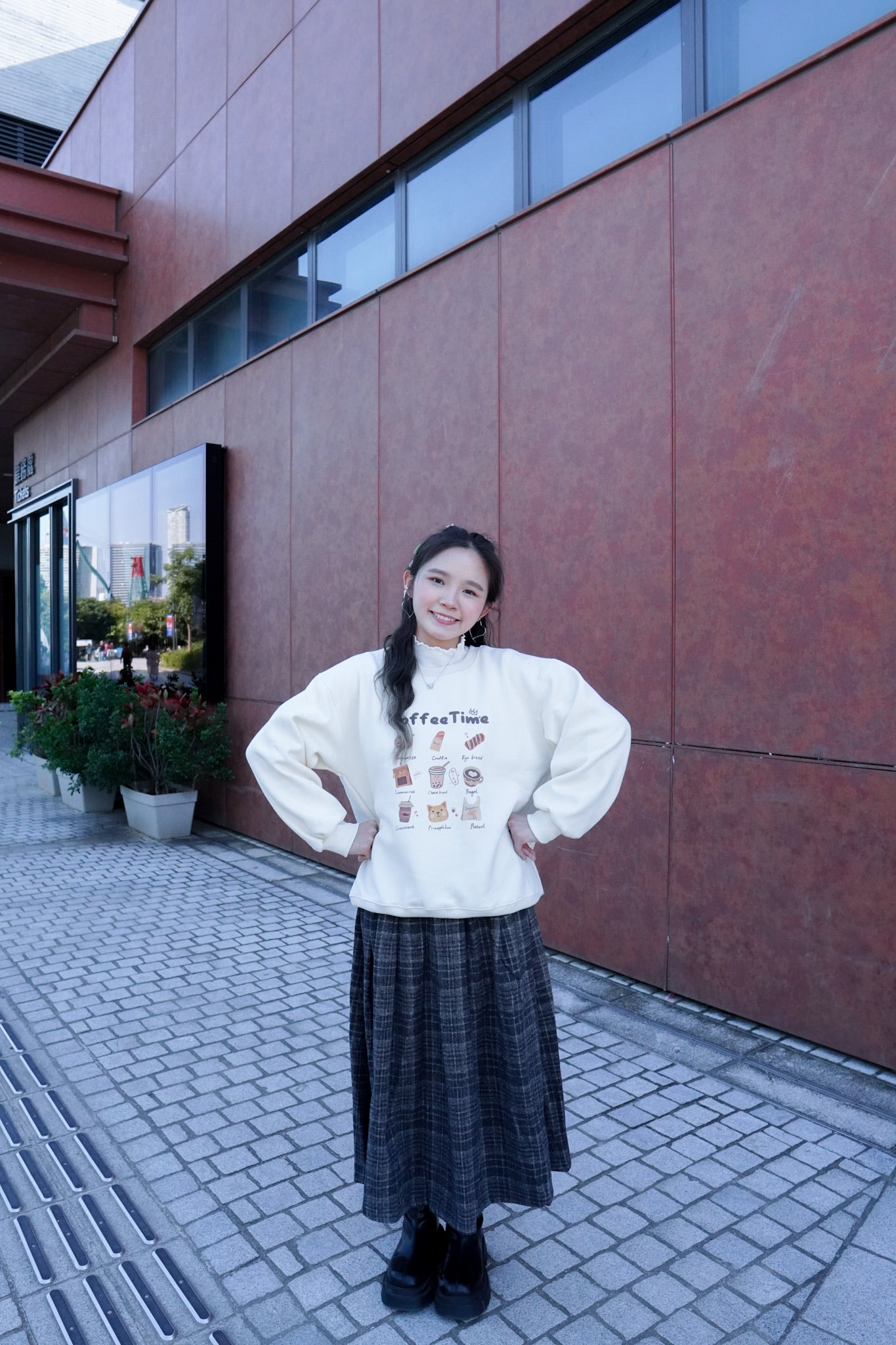 <預訂> 自家製 羊毛百褶格紋半身長裙｜兩色入