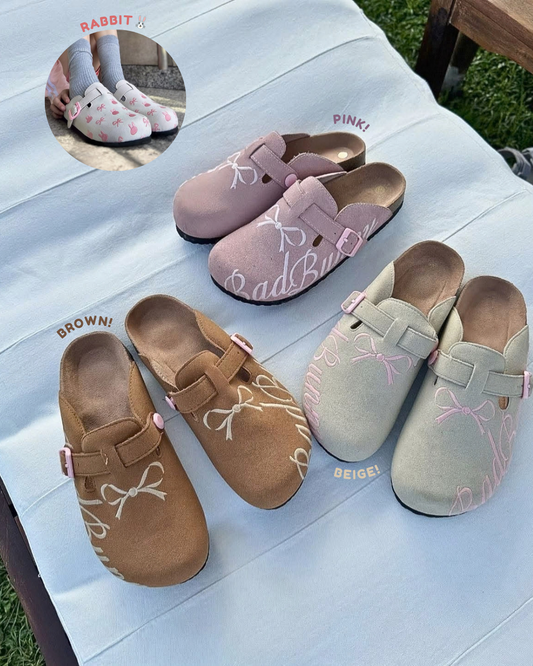 <預訂> 越南小眾品牌🇻🇳 超人氣$2xx! Bad Bunny刺繡牛皮包頭Boston穆勒拖鞋 | 四款入