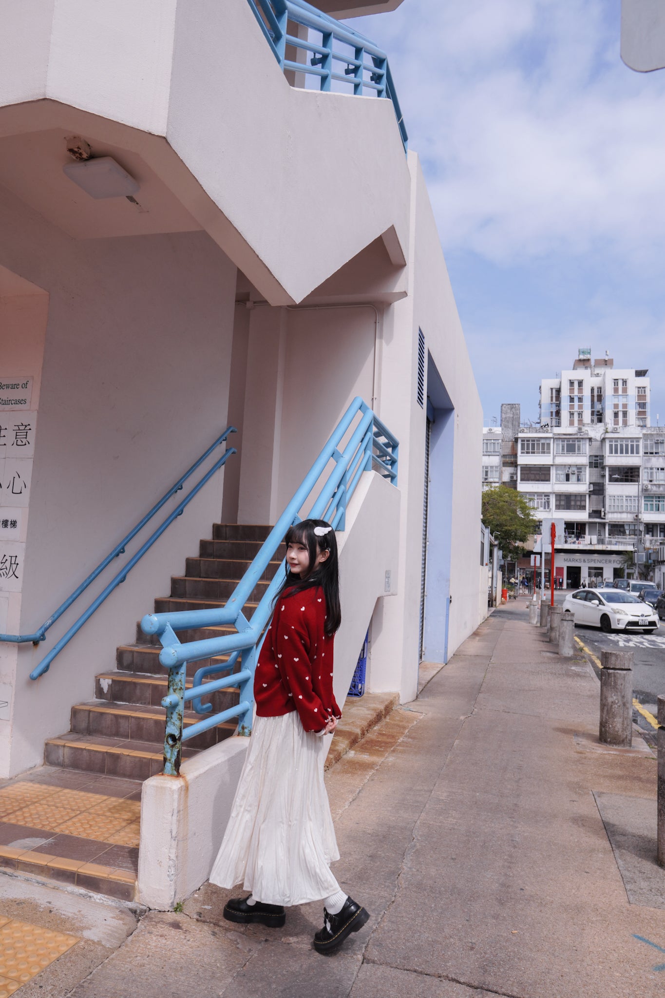 <現貨> 小眾質感♡!!皺摺暗波點高腰彈性半身長裙