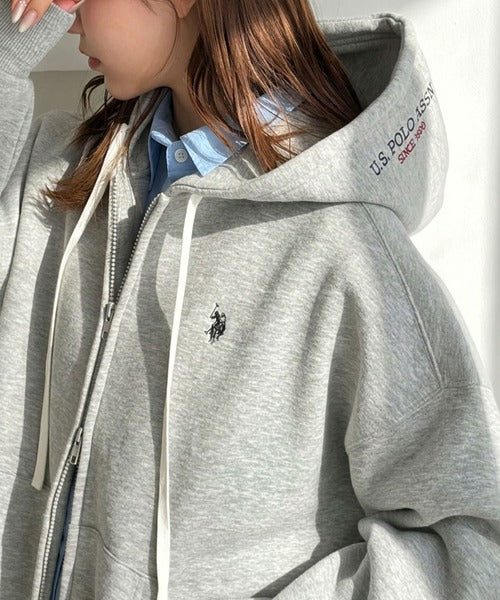 <預訂> 日本直送🇯🇵 CP值高! U.S. POLO ASSN.刺繡寬鬆雙拉鍊連帽口袋外套｜四色入