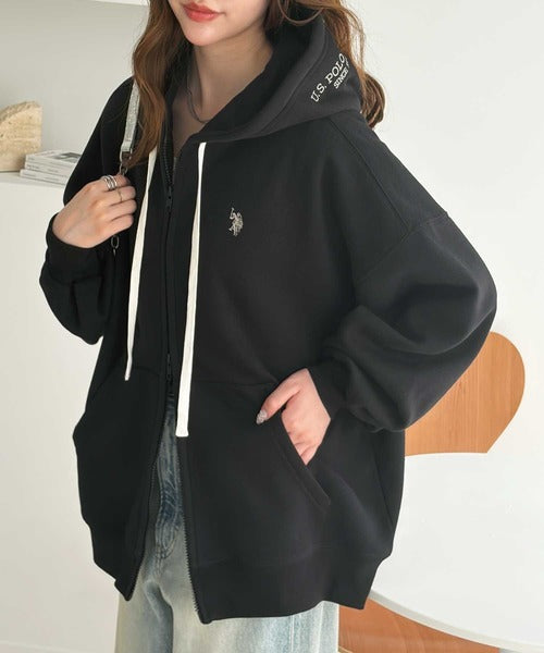 <預訂> 日本直送🇯🇵 CP值高! U.S. POLO ASSN.刺繡寬鬆雙拉鍊連帽口袋外套｜四色入