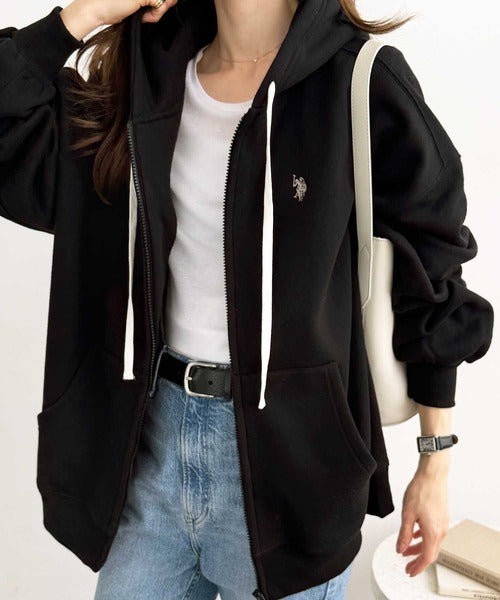 <預訂> 日本直送🇯🇵 CP值高! U.S. POLO ASSN.刺繡寬鬆雙拉鍊連帽口袋外套｜四色入
