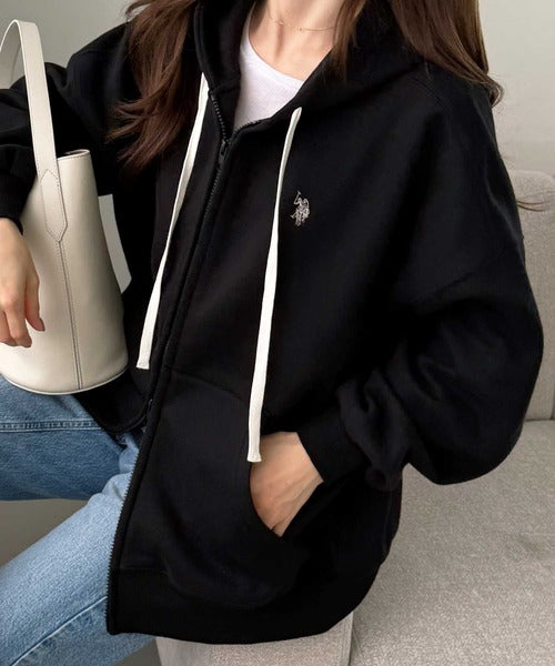 <預訂> 日本直送🇯🇵 CP值高! U.S. POLO ASSN.刺繡寬鬆雙拉鍊連帽口袋外套｜四色入