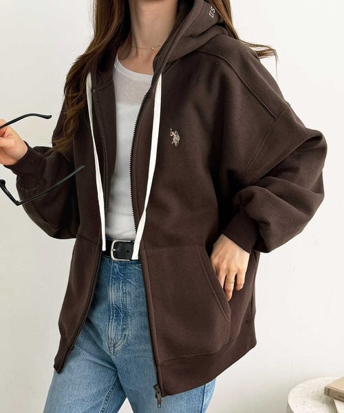 <預訂> 日本直送🇯🇵 CP值高! U.S. POLO ASSN.刺繡寬鬆雙拉鍊連帽口袋外套｜四色入
