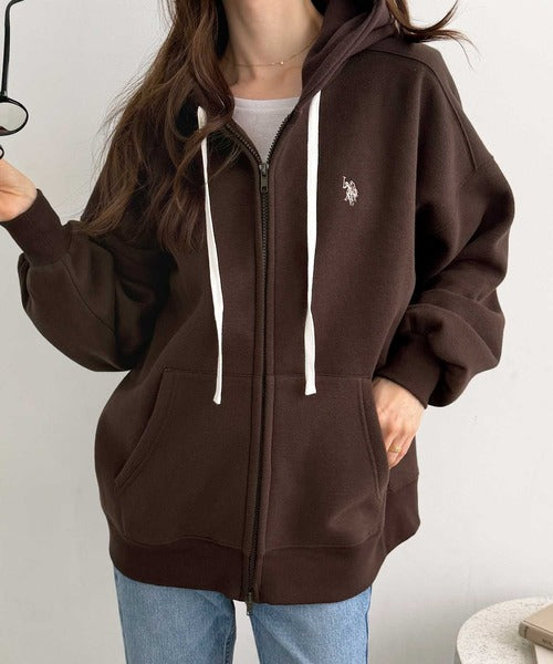 <預訂> 日本直送🇯🇵 CP值高! U.S. POLO ASSN.刺繡寬鬆雙拉鍊連帽口袋外套｜四色入