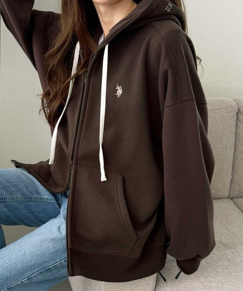 <預訂> 日本直送🇯🇵 CP值高! U.S. POLO ASSN.刺繡寬鬆雙拉鍊連帽口袋外套｜四色入