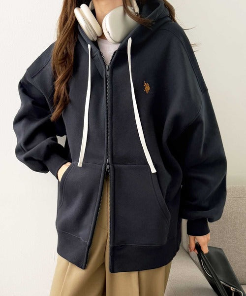 <預訂> 日本直送🇯🇵 CP值高! U.S. POLO ASSN.刺繡寬鬆雙拉鍊連帽口袋外套｜四色入