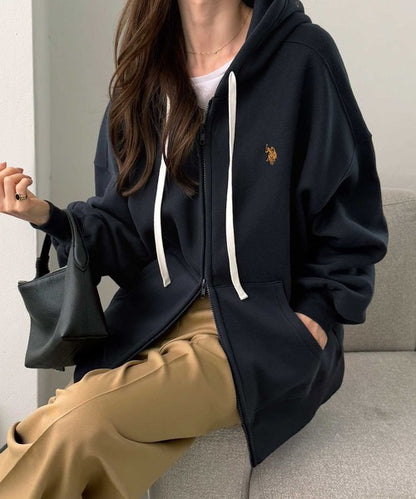 <預訂> 日本直送🇯🇵 CP值高! U.S. POLO ASSN.刺繡寬鬆雙拉鍊連帽口袋外套｜四色入