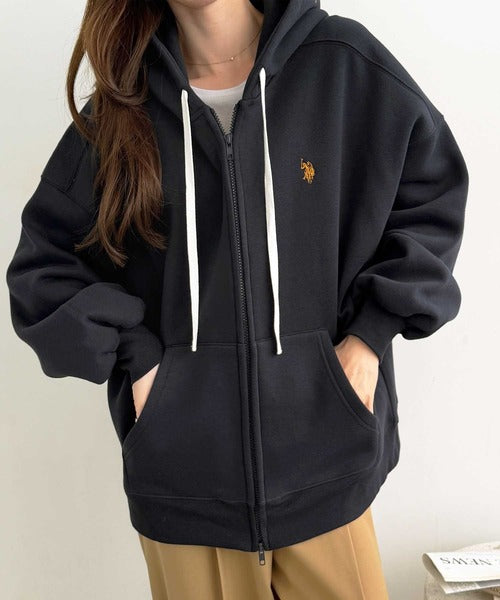 <預訂> 日本直送🇯🇵 CP值高! U.S. POLO ASSN.刺繡寬鬆雙拉鍊連帽口袋外套｜四色入