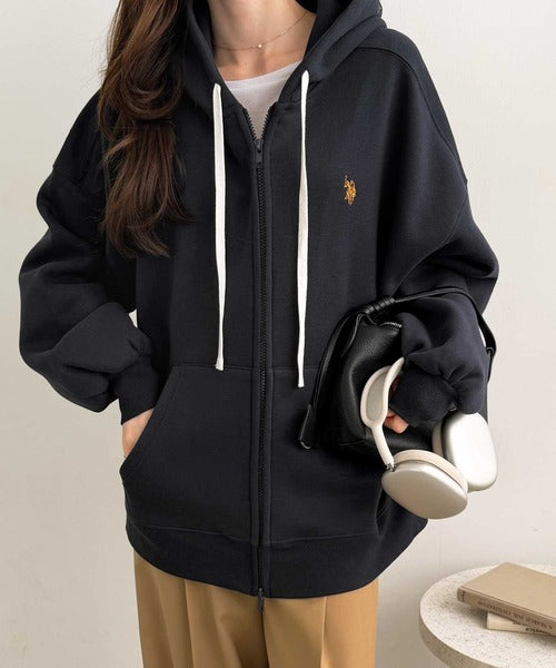 <預訂> 日本直送🇯🇵 CP值高! U.S. POLO ASSN.刺繡寬鬆雙拉鍊連帽口袋外套｜四色入