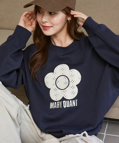 <預訂> 日本直送🇯🇵 MARY QUANT × PUBLUX 蕾絲混紡雛菊拉絨衛衣｜三色入