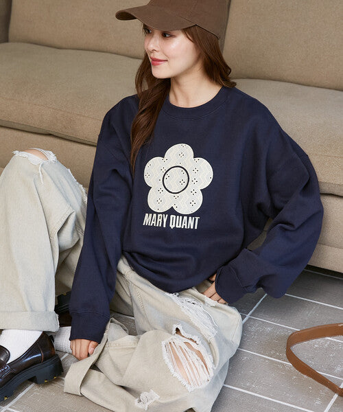 <預訂> 日本直送🇯🇵 MARY QUANT × PUBLUX 蕾絲混紡雛菊拉絨衛衣｜三色入