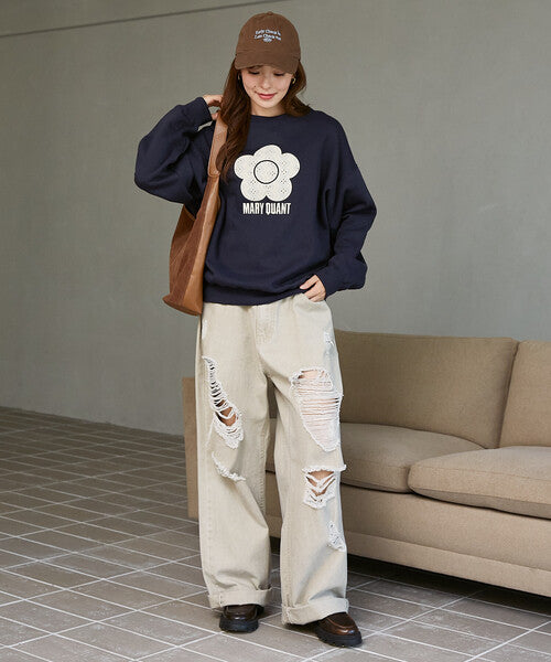 <預訂> 日本直送🇯🇵 MARY QUANT × PUBLUX 蕾絲混紡雛菊拉絨衛衣｜三色入